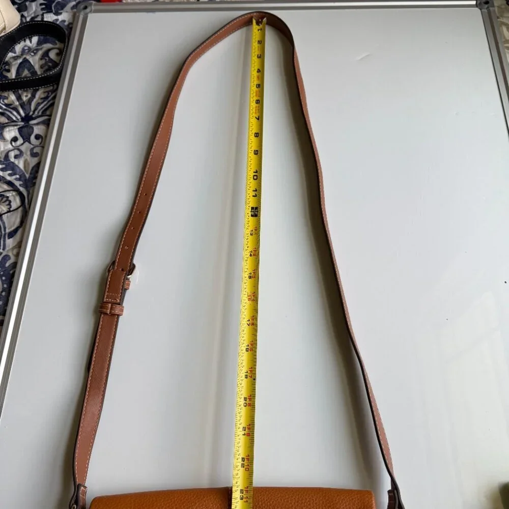 Kim Rogers Fold Over Crossbody Shoulder Handbag Tan / Brown